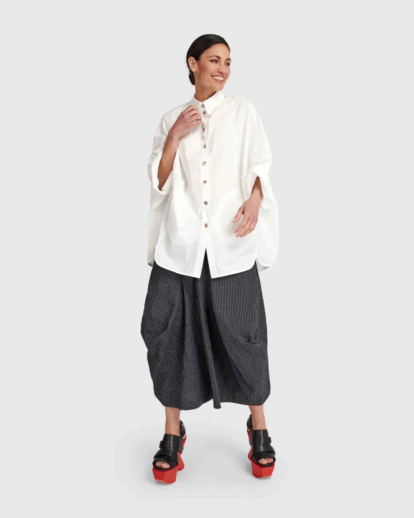 Urban by Alembika Oversized Circle Shirt - White - Sizes: S M