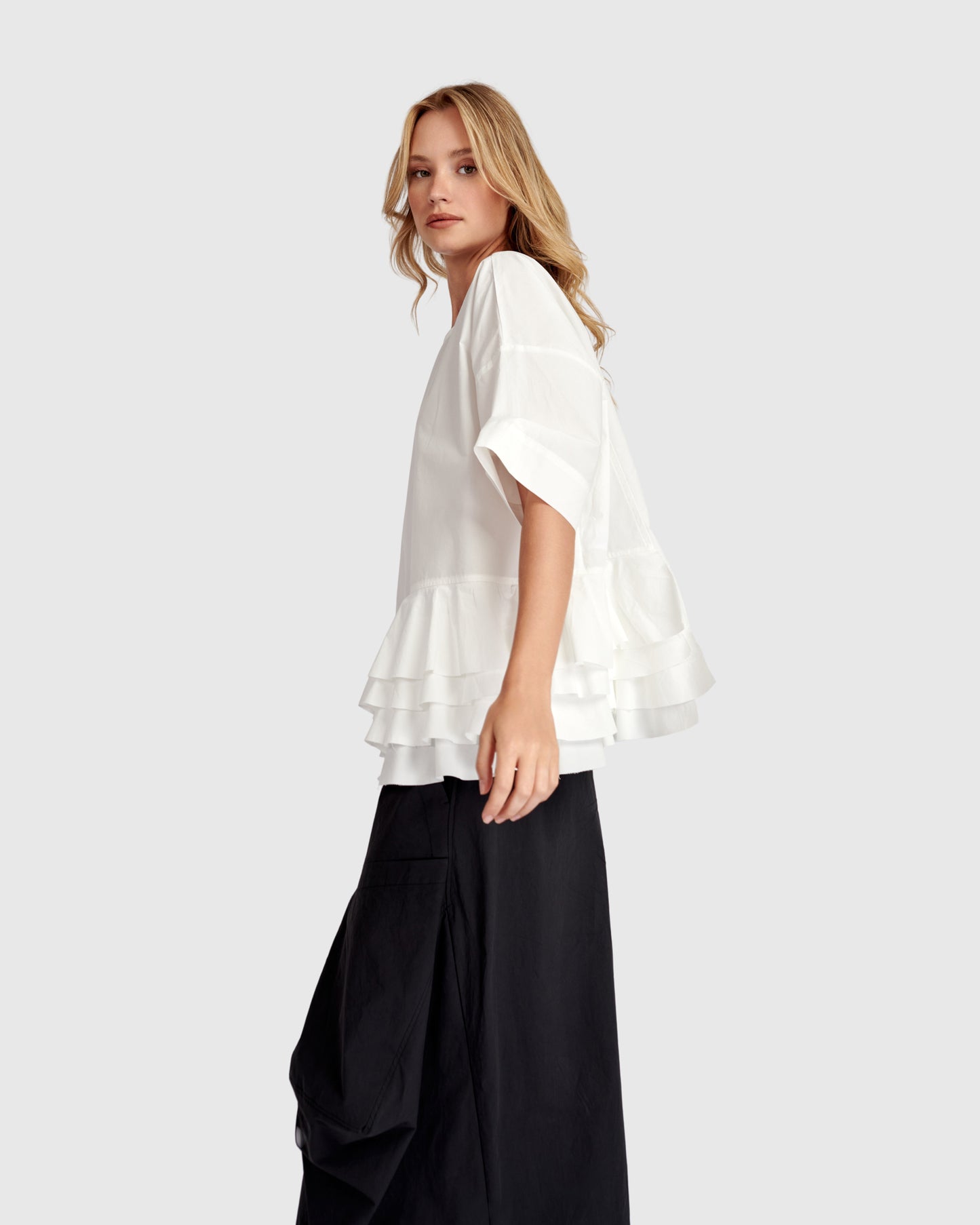 Urban By Alembika Match Ruffled Top - White - Sizes: M