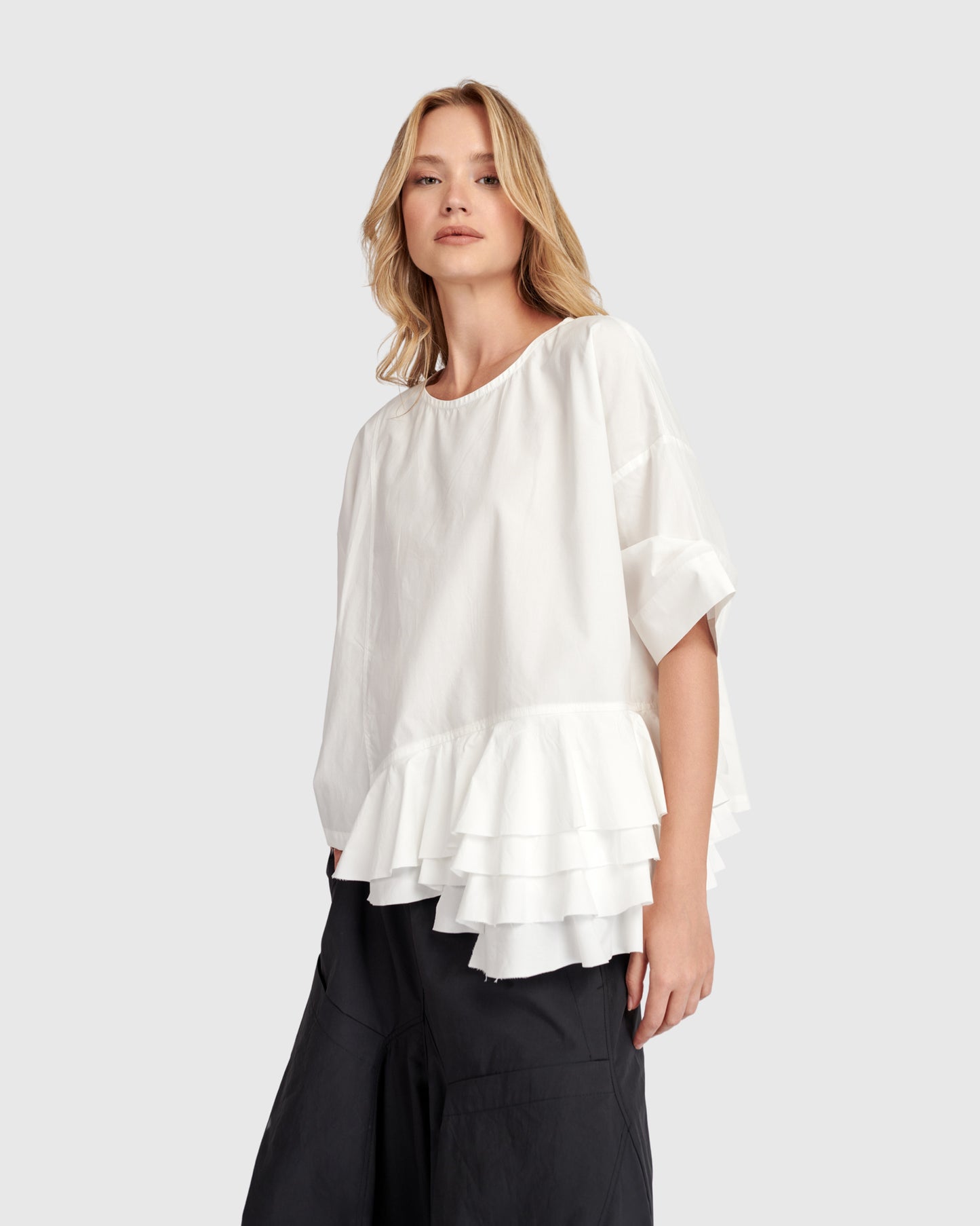 Urban By Alembika Match Ruffled Top - White - Sizes: M