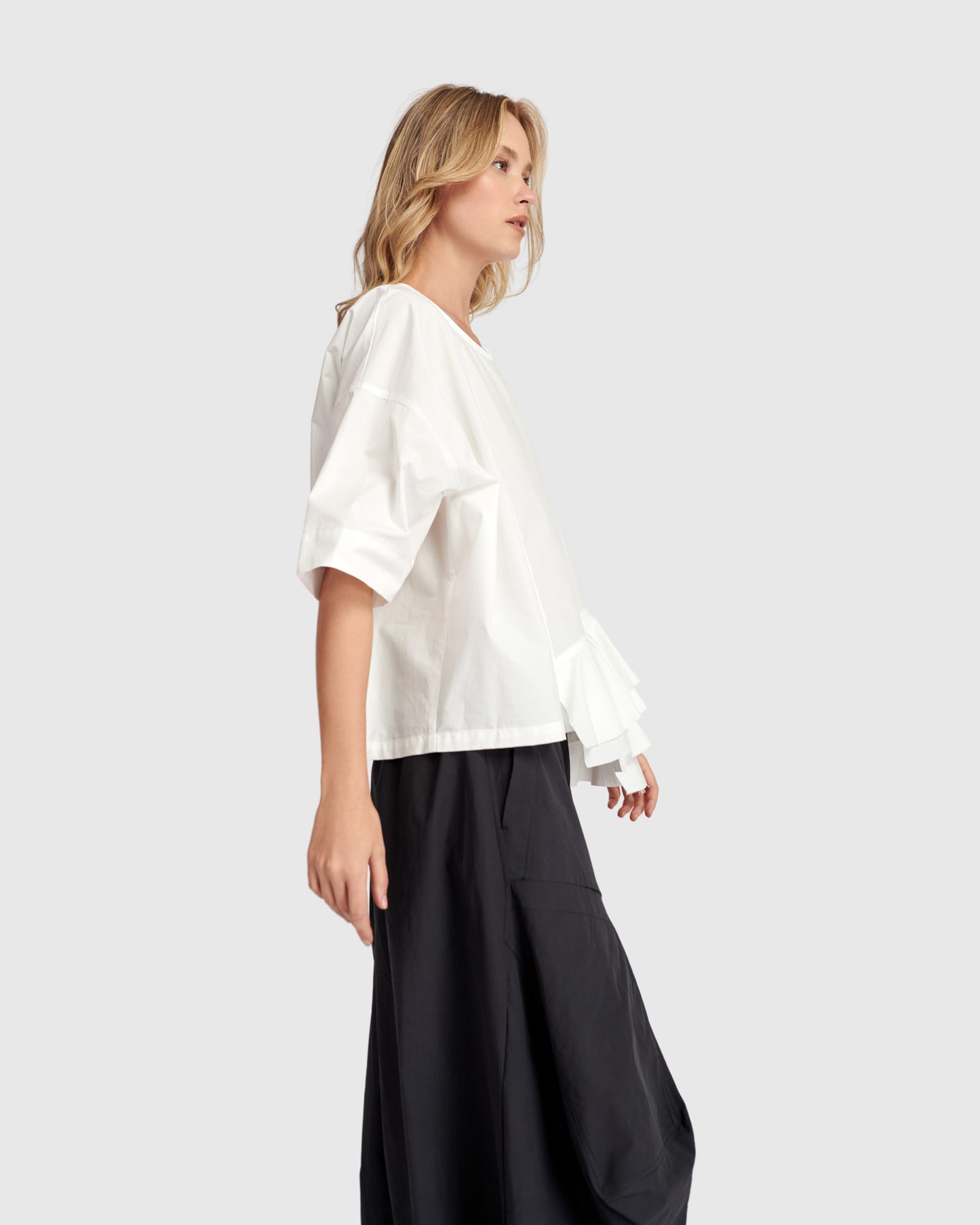 Urban By Alembika Match Ruffled Top - White - Sizes: M