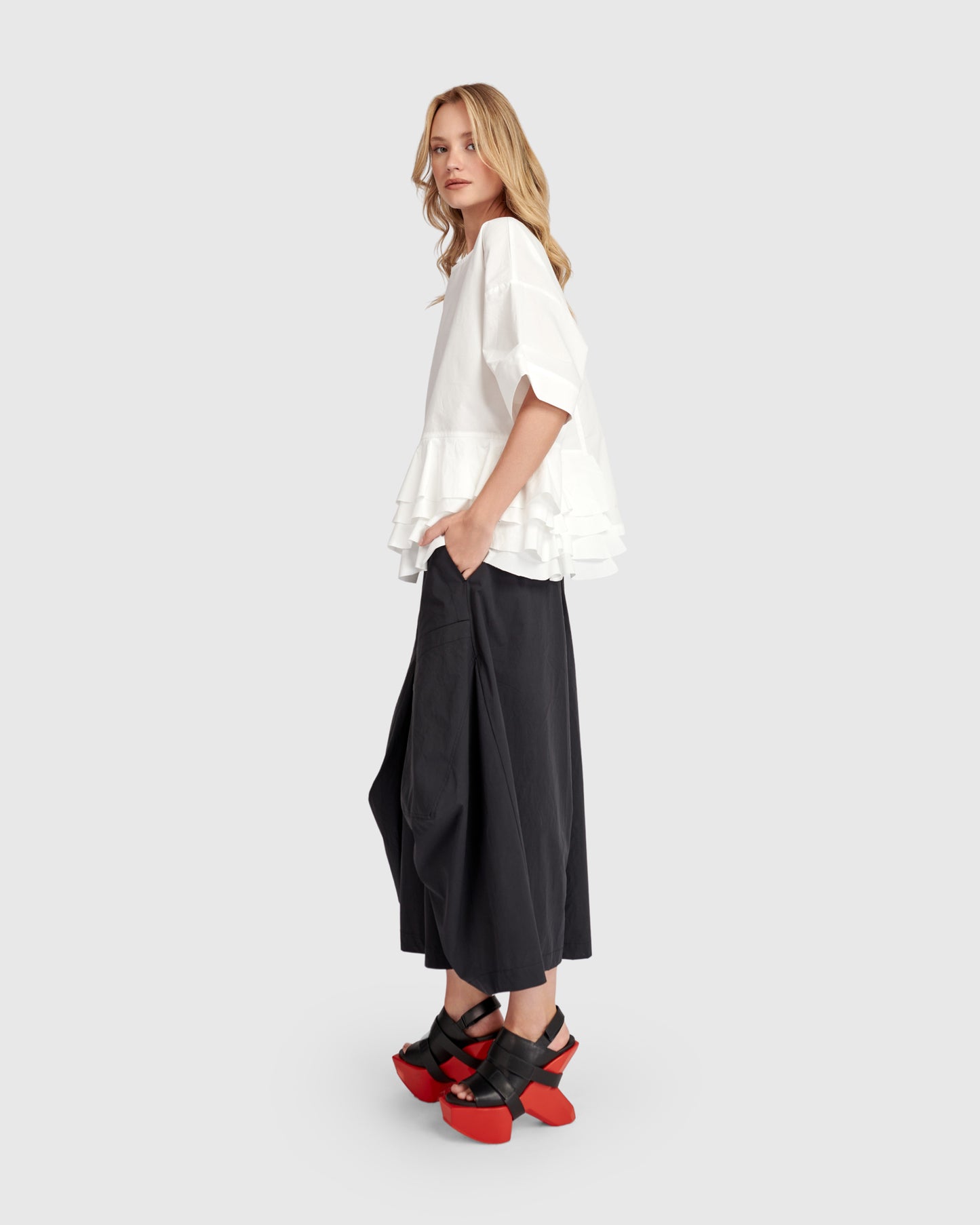 Urban By Alembika Match Ruffled Top - White - Sizes: M