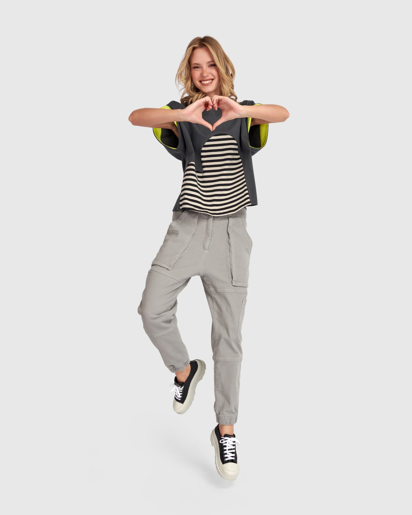 Urban by Alembika Relaxed Stripe Heart Tee - Mix -Sizes: S L
