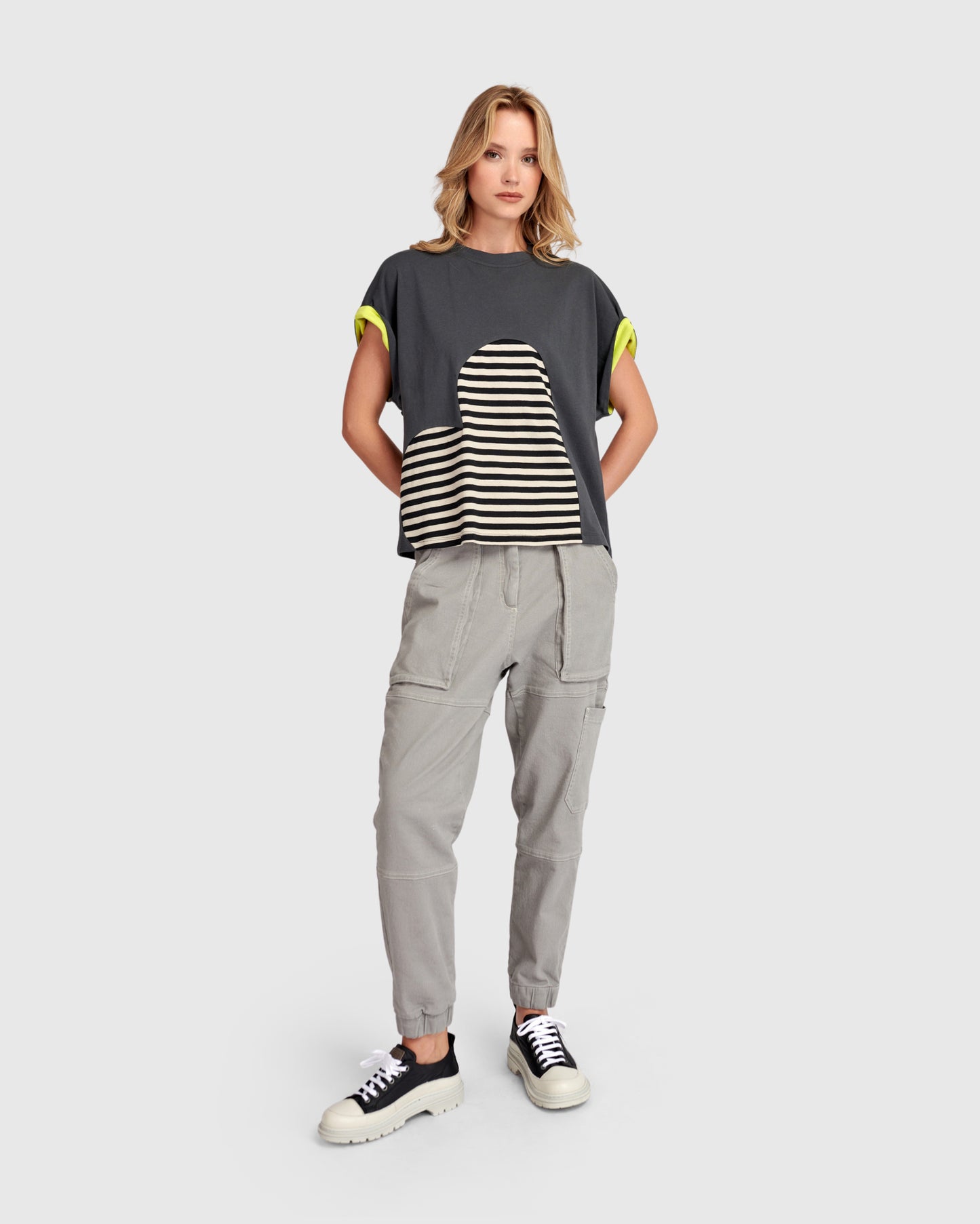 Urban by Alembika Relaxed Stripe Heart Tee - Mix -Sizes: S L