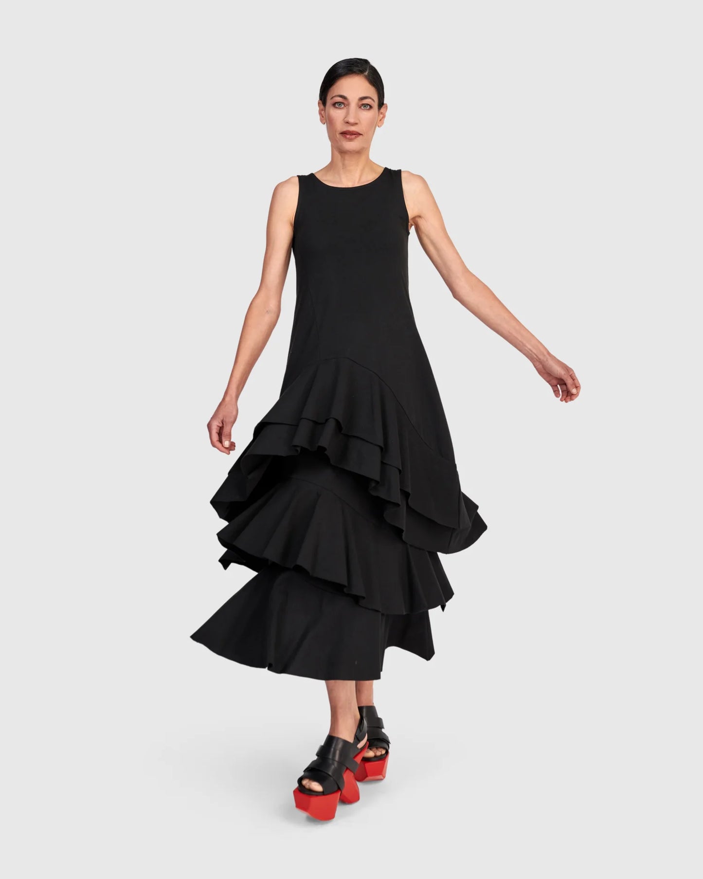 Urban By Alembika Staple Ruffle Maxi Skirt- Black - 12(2) 14(3)