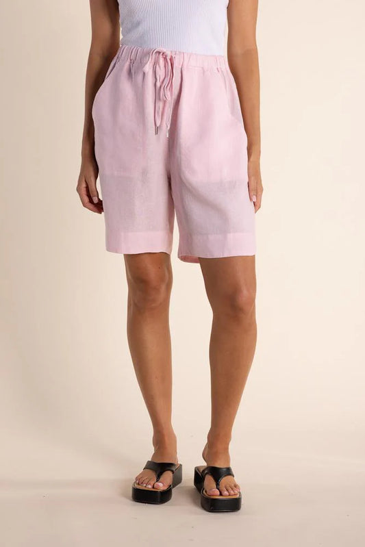 Two-T's  Pink Rose Linen Shorts - Sizes:   12 14 16