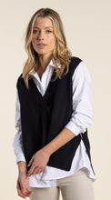 Load image into Gallery viewer, Two T&#39;s    V Neck Vest     Black  -  Size:  S
