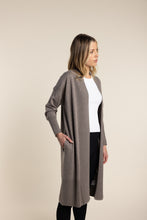 Load image into Gallery viewer, Two T&#39;s Longline Open Cardigan - Clove - Sizes: M