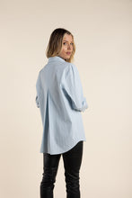 Load image into Gallery viewer, Two T&#39;s  Ice Blue Striped Shirt  -  Sizes: 10  12  14