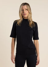 Load image into Gallery viewer, Two T&#39;s Mock   Turtle Neck Knit   -  Black  -  Sizes: S  M  XL