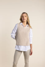 Load image into Gallery viewer, Two T&#39;s   Cotton Rib Round Neck Vest   Natural  -  Sizes:  M  L