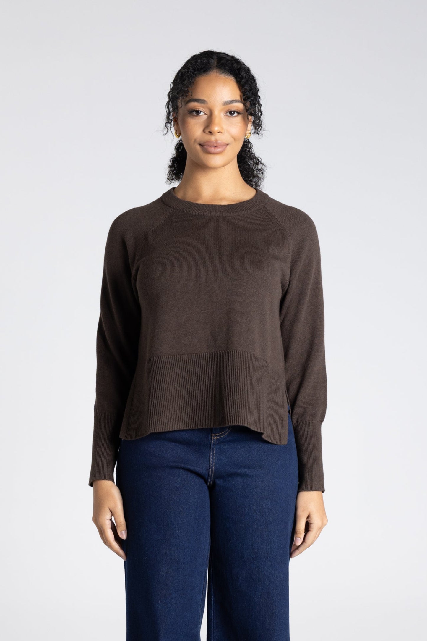 Two - T's Crew Neck Basic Sweater - Brazil Nut - Sizes: S M L