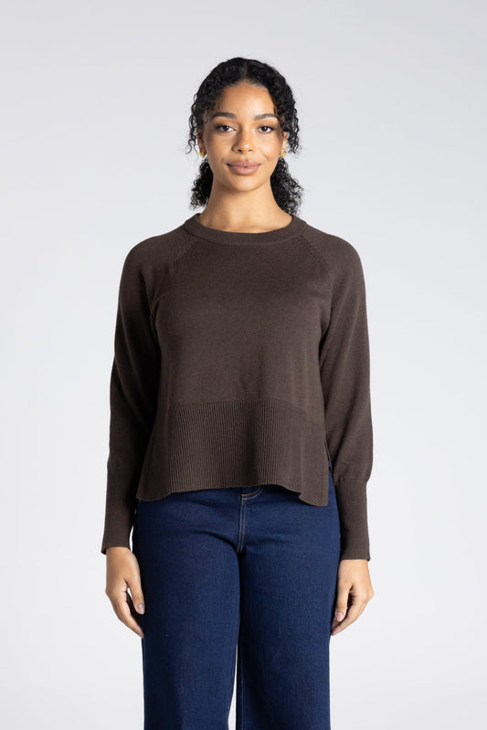 Two - T's Crew Neck Basic Sweater - Brazil Nut - Sizes: S M L