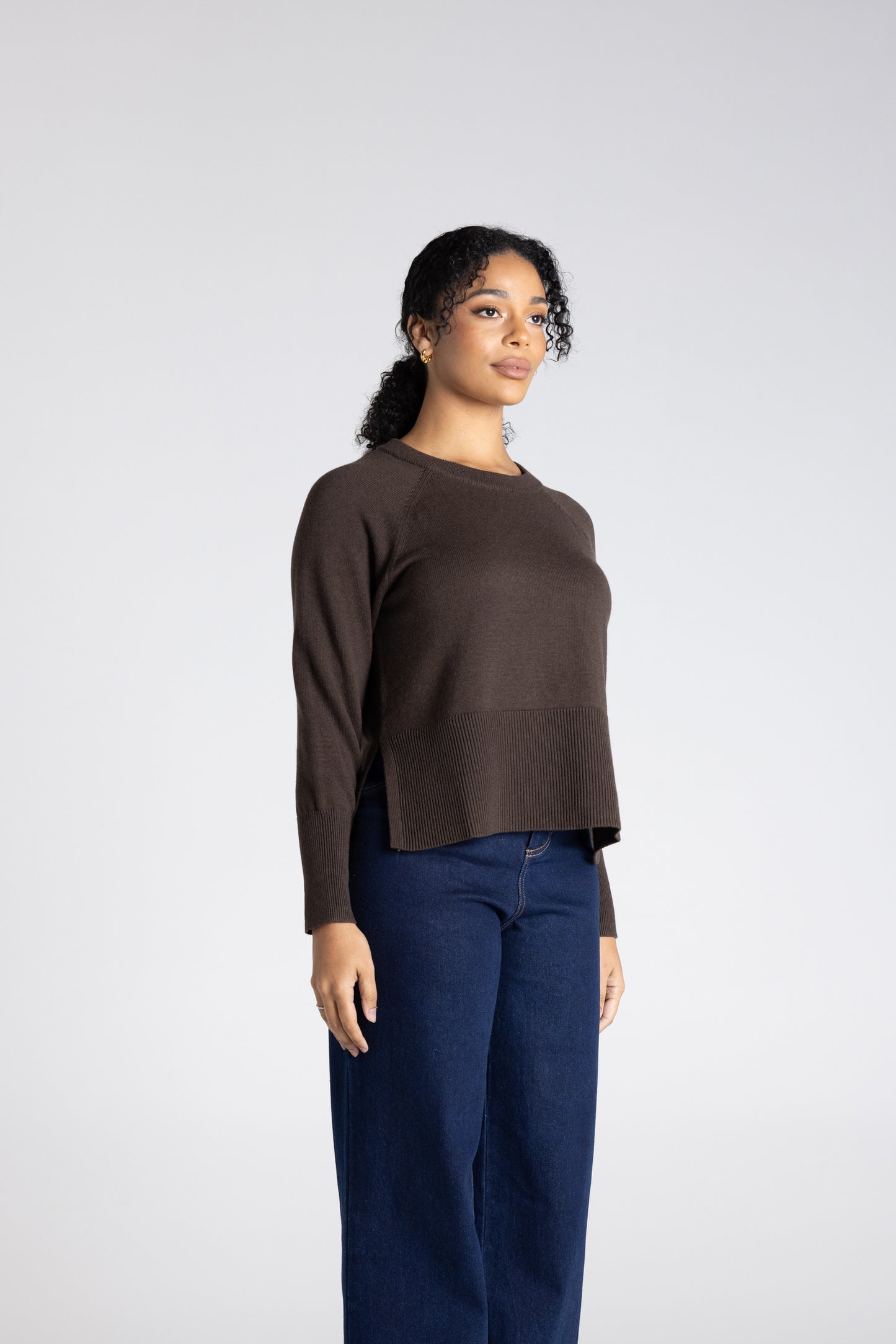 Two - T's Crew Neck Basic Sweater - Brazil Nut - Sizes: S M L