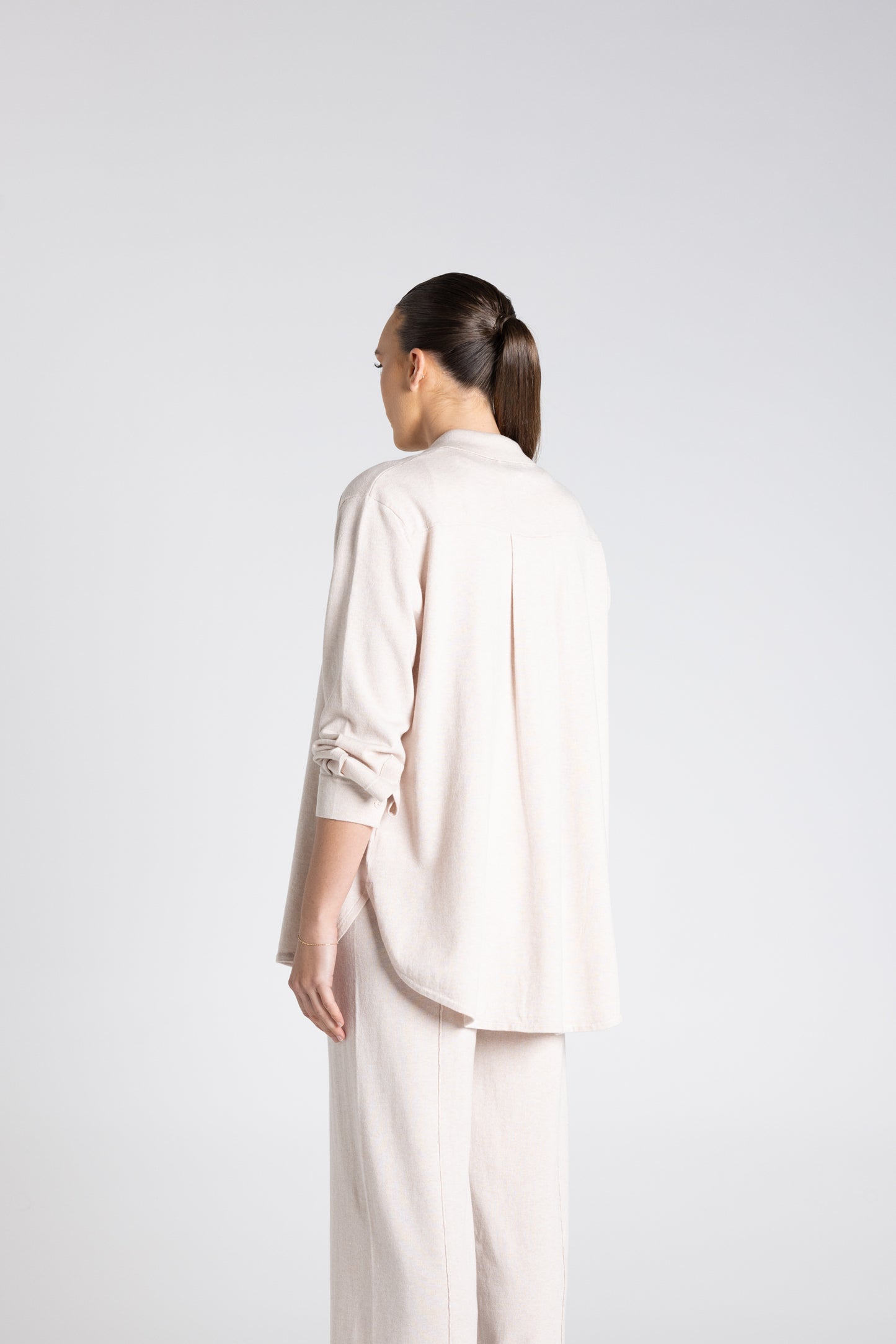 Two - T's Knit Shirt - Oat - Sizes: XS S M L
