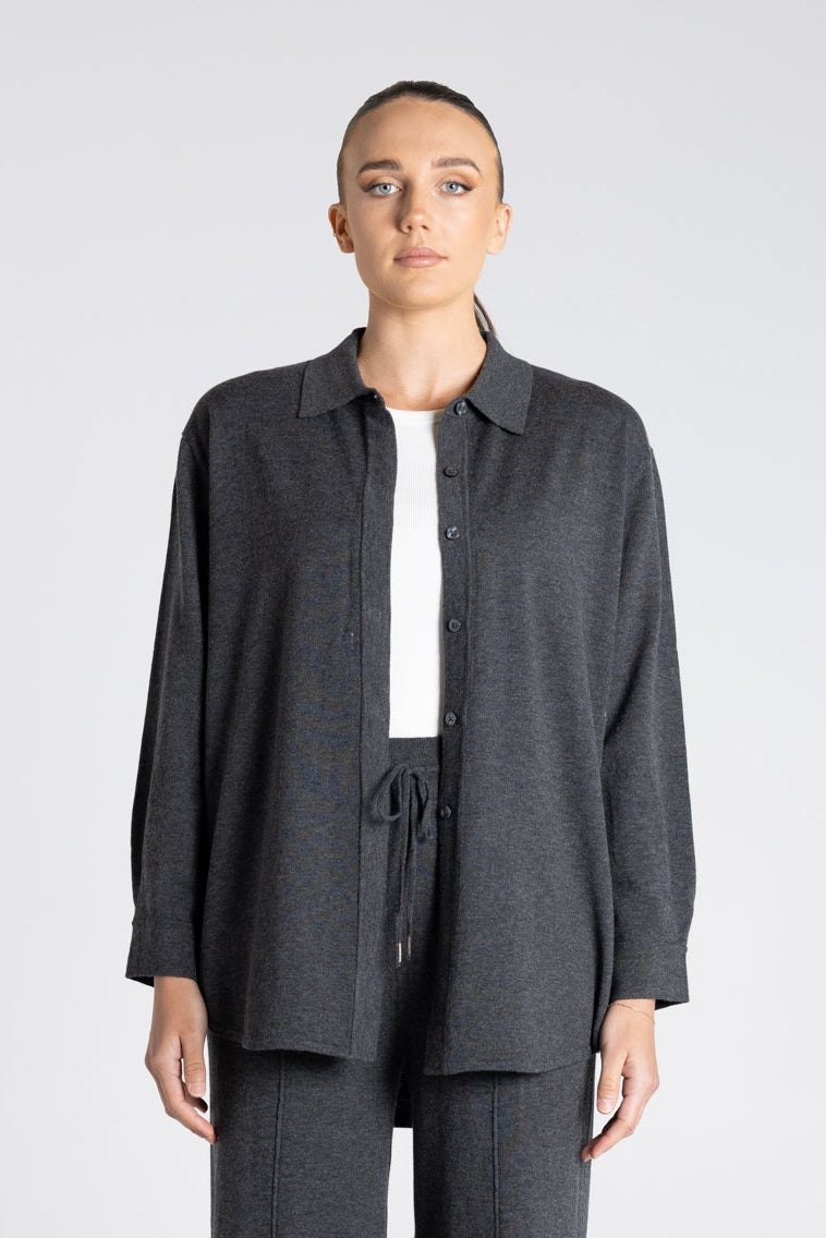 Two-T's Knit Shirt - Steel - Sizes: S M L XL