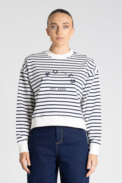 Two - T's Logo Sweatshirt - Ink/White Stripe - Sizes: 8 10 12 14