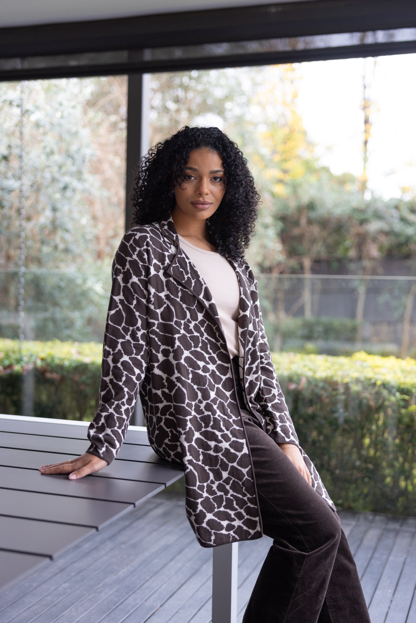 Two -T's Animal Print Long Cardigan - Sizes: S M L XL