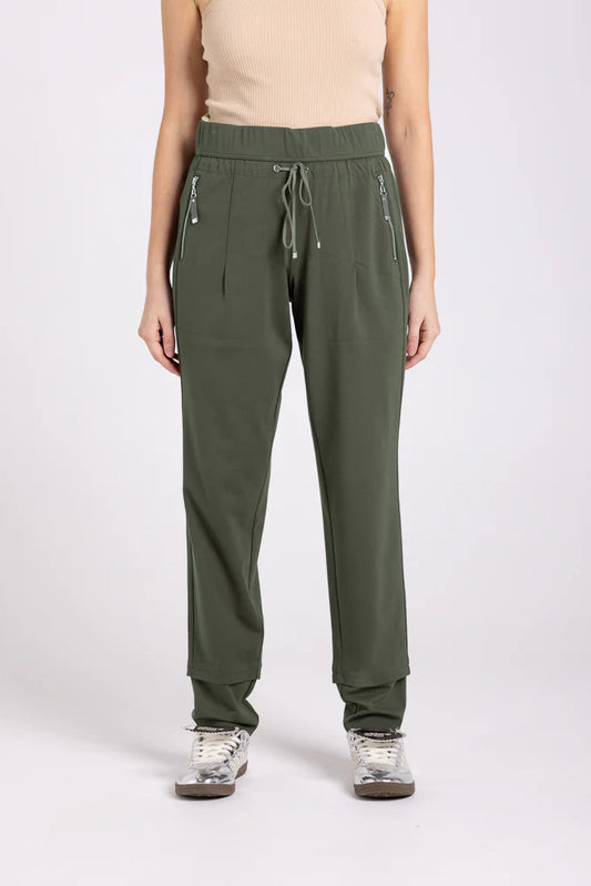 Two - T's Ponti Panelled Pants - Khaki - Sizes: 10 12 14 16
