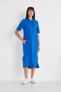 Verge "Treasury" Cobalt Linen Dress - Sizes:  L