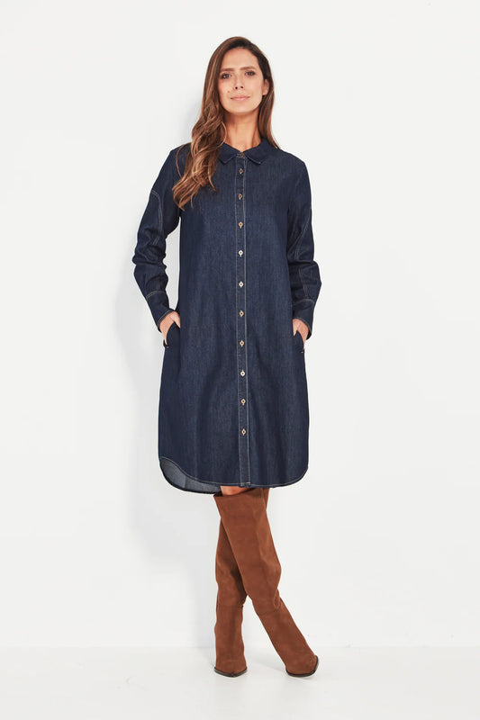 Verge    "Unit Dress"    -    Dark Denim    -   Sizes:  XS  S  M  L