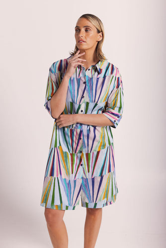 SALE: Wear Colour Tiered Shirt Dress - Kaleidoscope Print - Sizes: 14 16