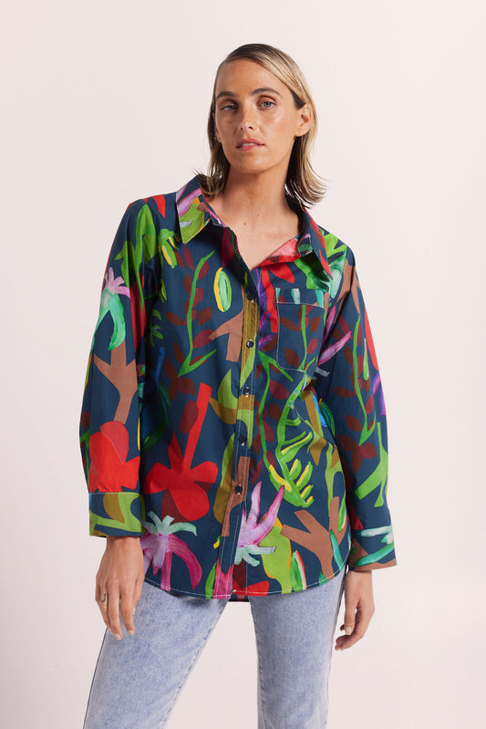 SALE:  Wear Colour Boyfriend Shirt -Jungle Boogie Print - Sizes: 16