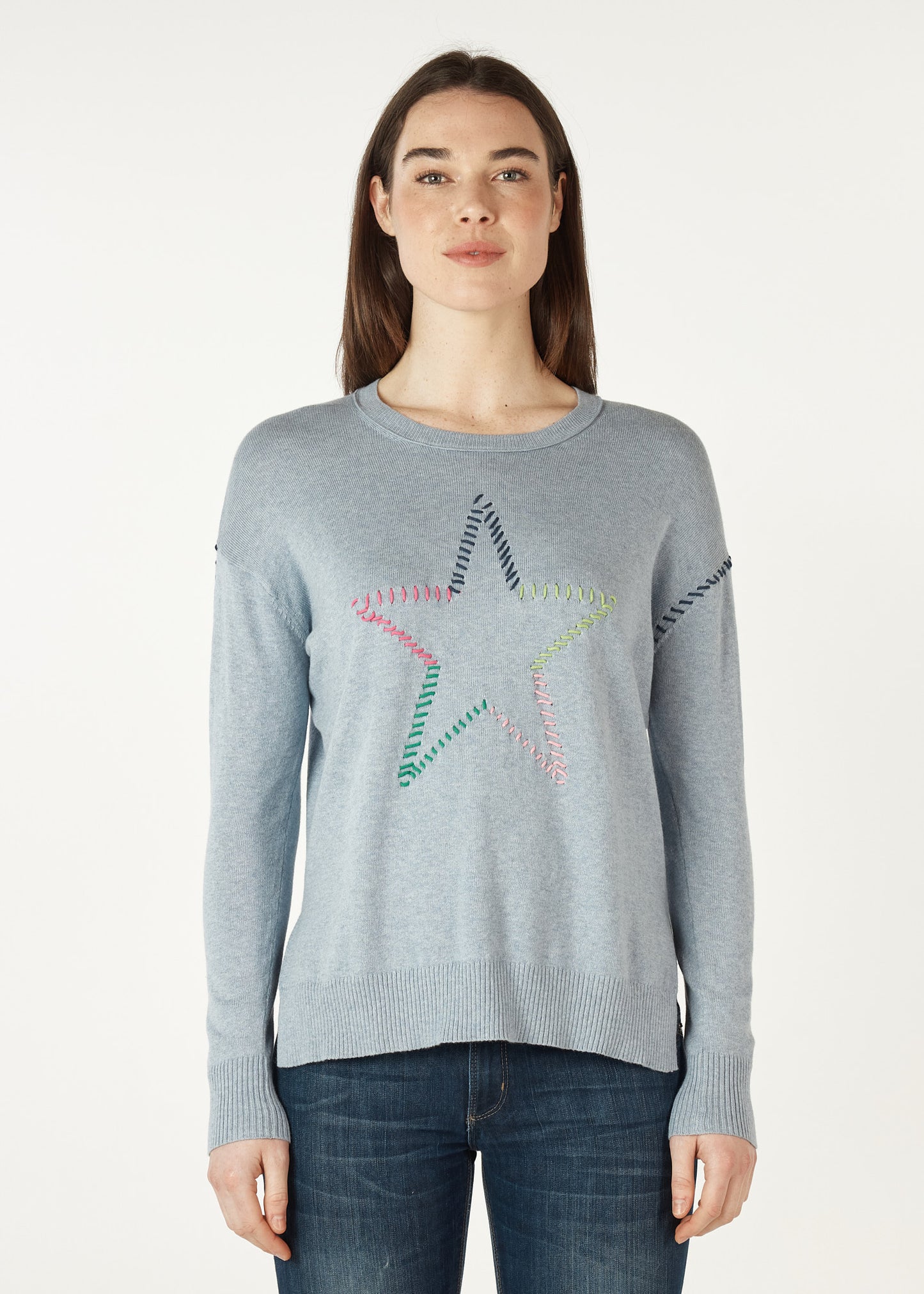 Zaket & Plover Super Star Jumper - Chambray Colour - Sizes: XS S M L XL