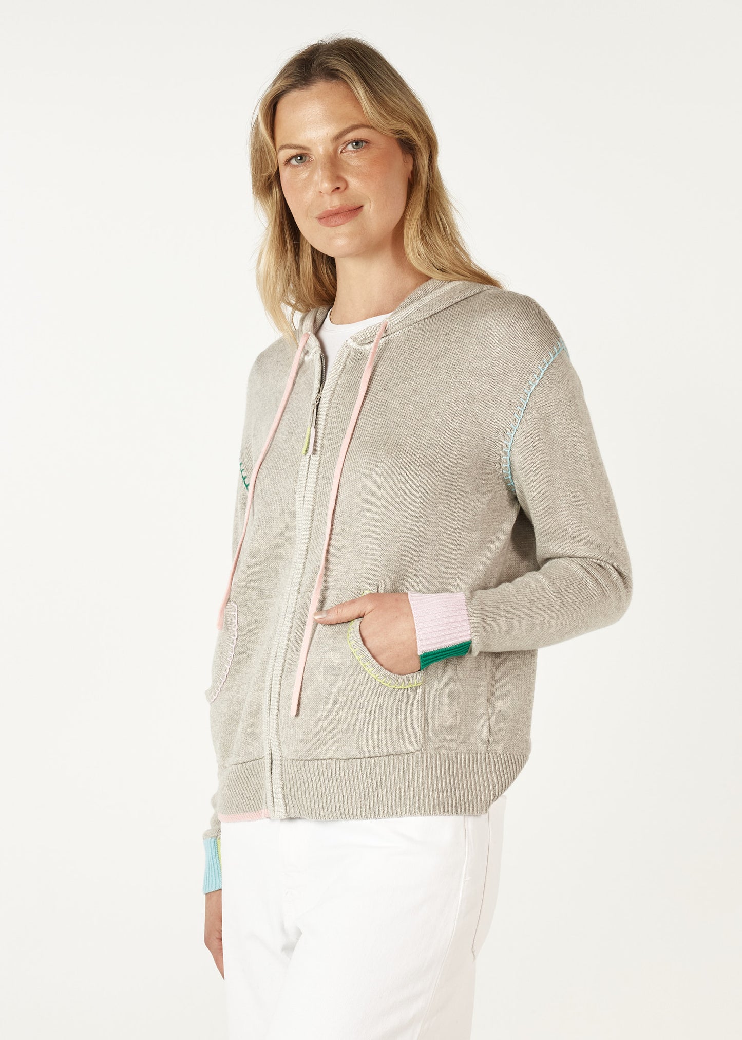 Zaket & Plover   Handcraft Hoodie   -   Silver Marle  -  Sizes:  S M