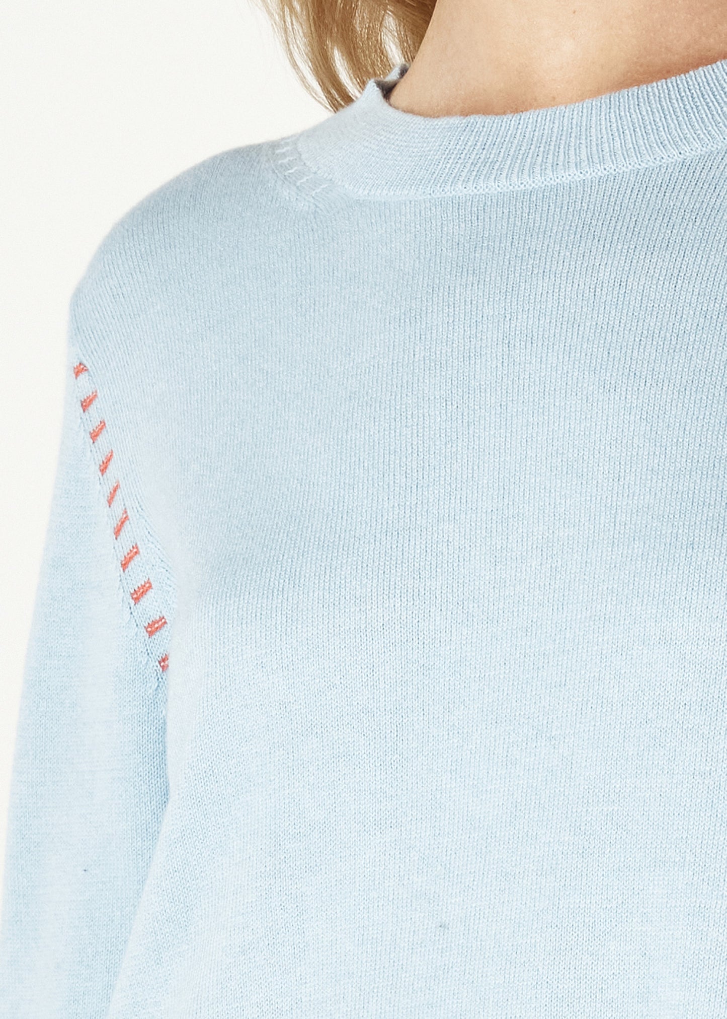 Zaket & Plover Essential Shirt Bottom Jumper - Sky Blue - Sizes: M