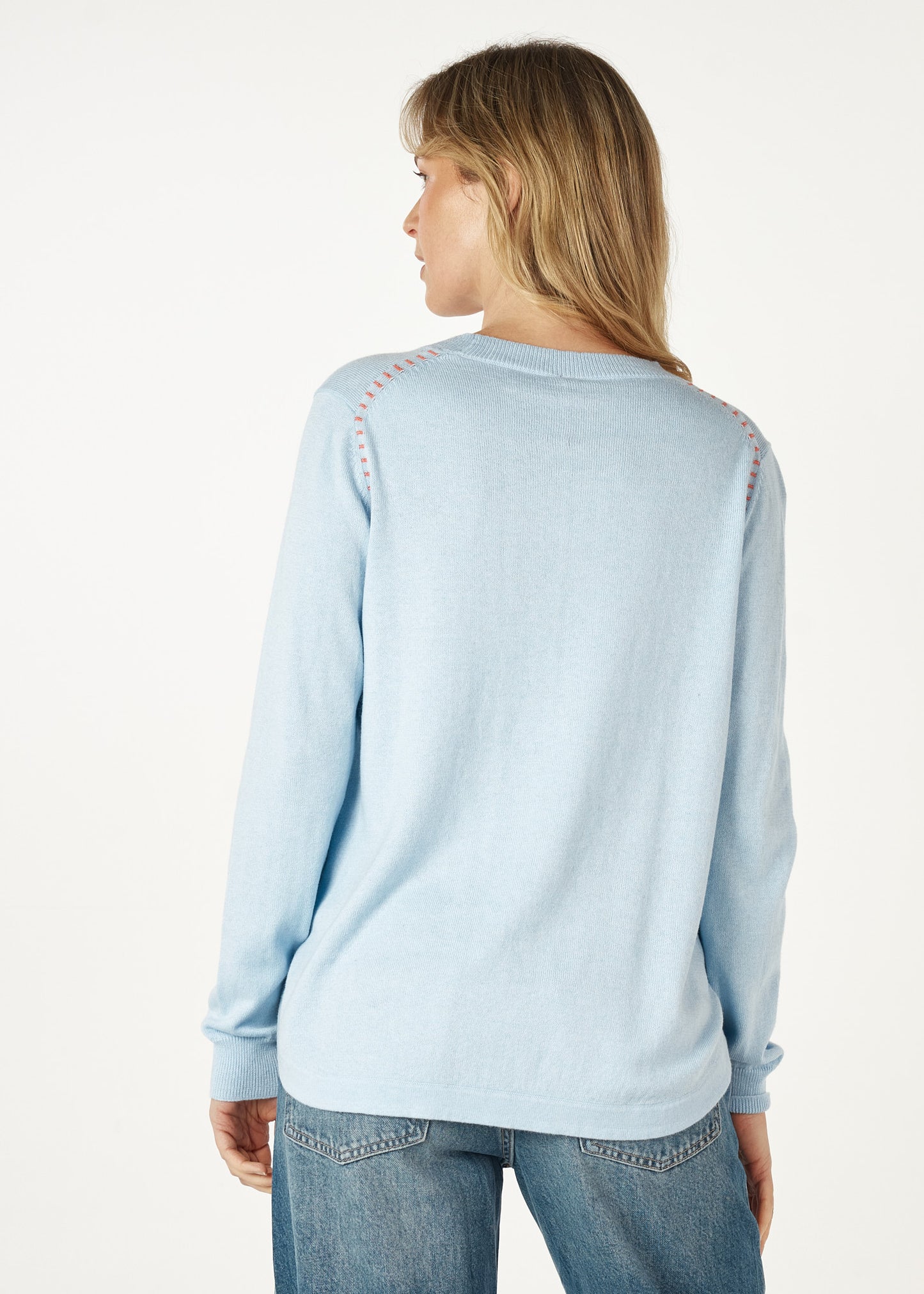 Zaket & Plover Essential Shirt Bottom Jumper - Sky Blue - Sizes: M