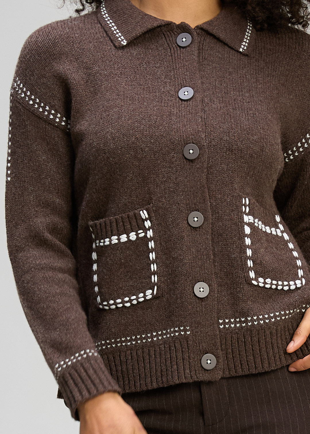Zaket & Plover "Tailored Cardi" - Cocoa - Sizes: S M L XL