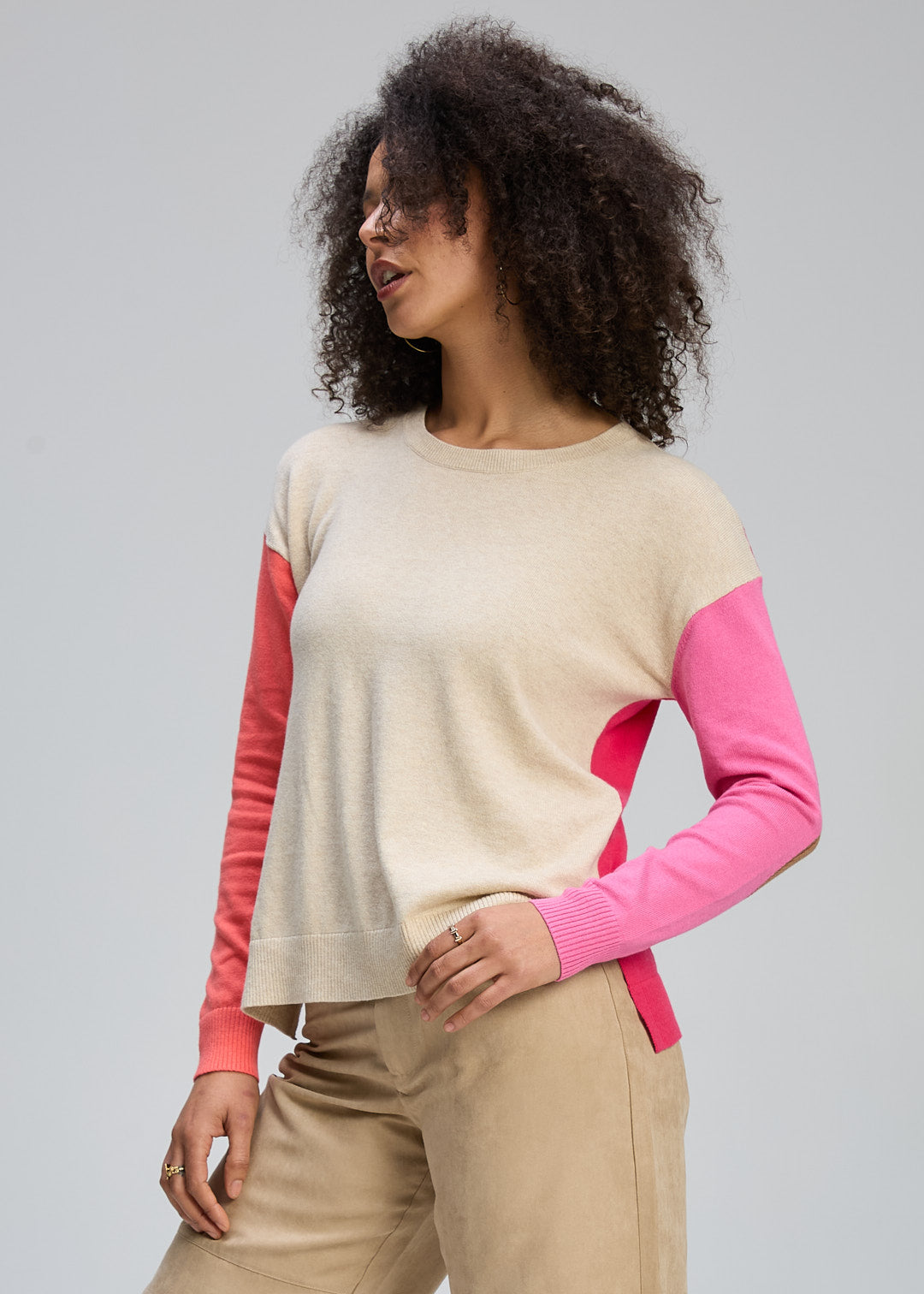 Zaket & Plover "Patch Play" Jumper - Almond - Sizes:  L