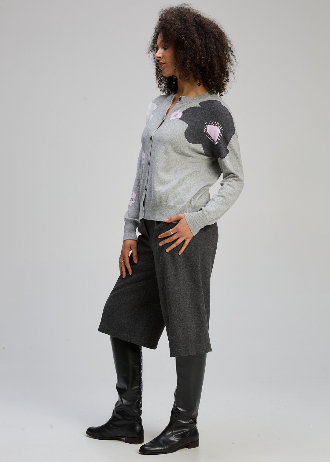 Zaket & Plover "Petal Play" Cardi - Marl - Sizes: XS S M L