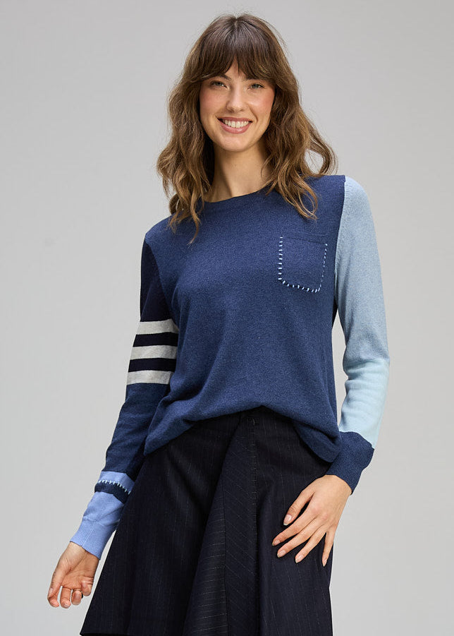 Zaket & Plover   "Pocket Detail" Jumper   -   Dark Denim   -   Sizes:    XL