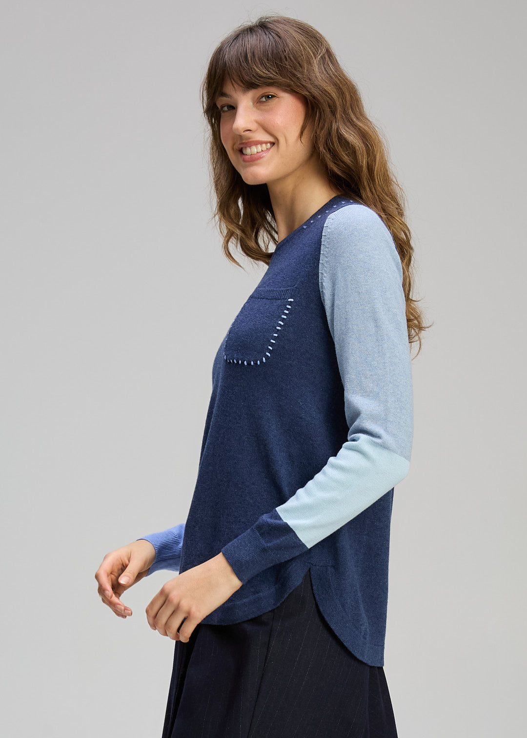 Zaket & Plover   "Pocket Detail" Jumper   -   Dark Denim   -   Sizes:    XL
