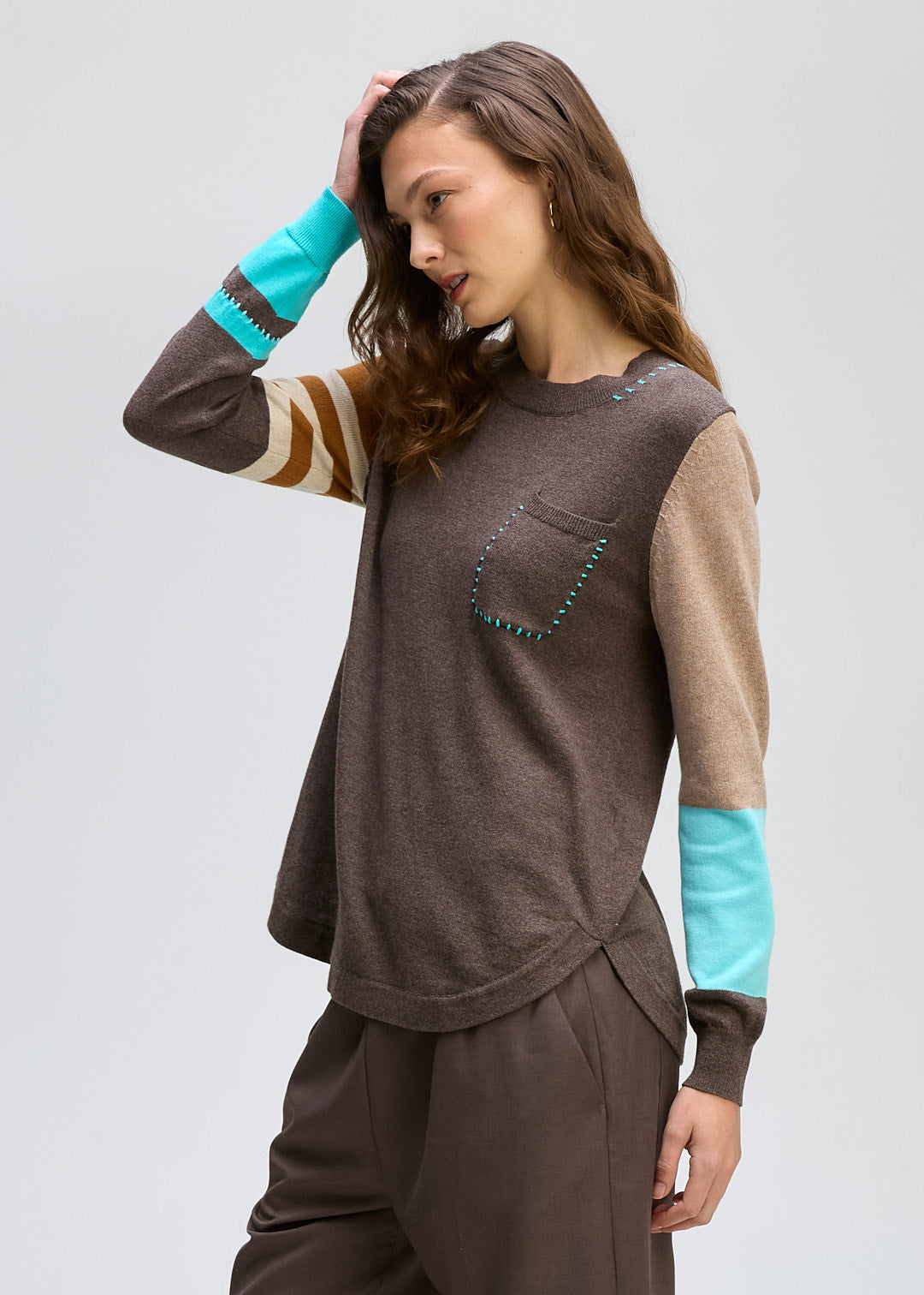 Zaket & Plover "Pocket Detail Jumper" - Mocha - Sizes: S M L XL