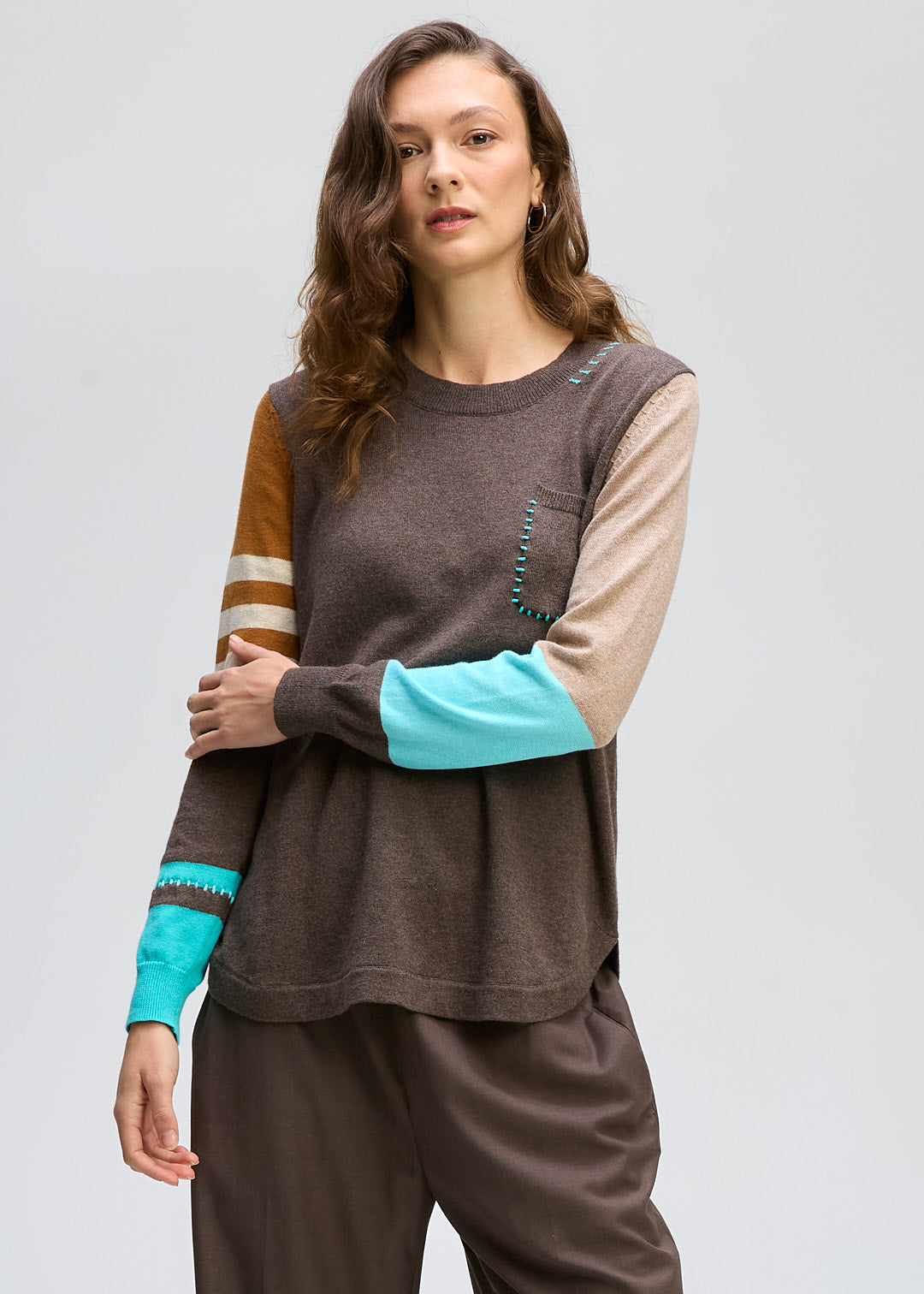 Zaket & Plover "Pocket Detail Jumper" - Mocha - Sizes: S M L XL