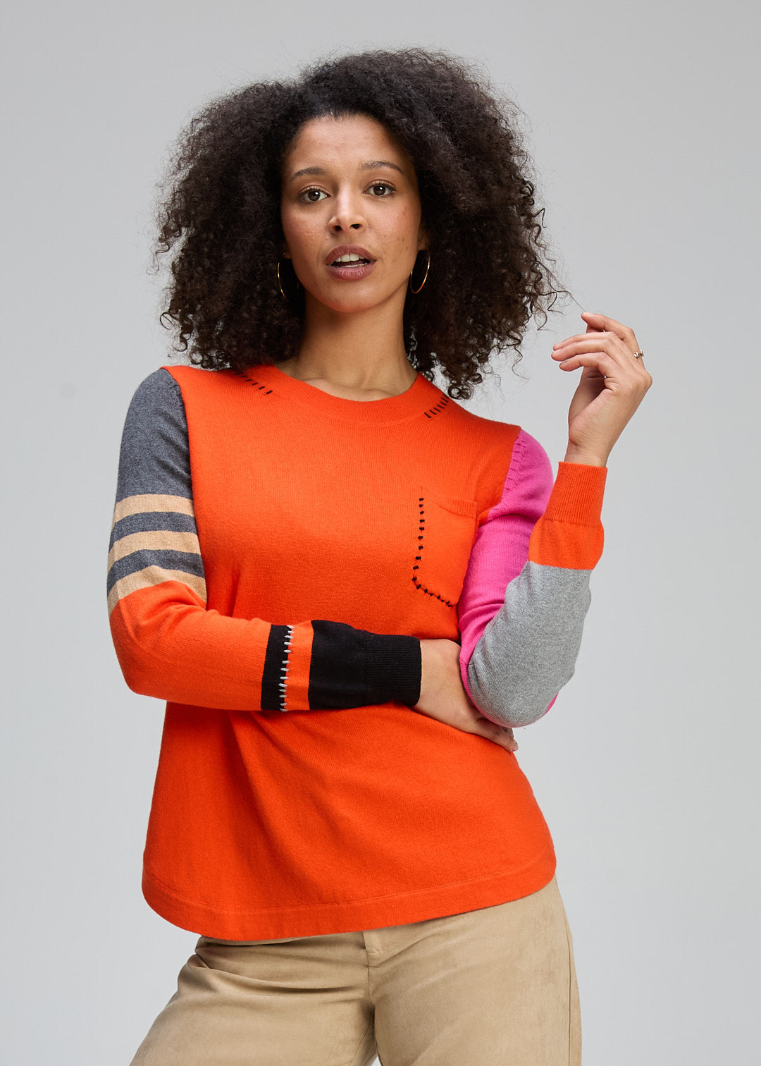 Zaket & Plover Pocket Detail Jumper - Persimmon - Sizes: XS