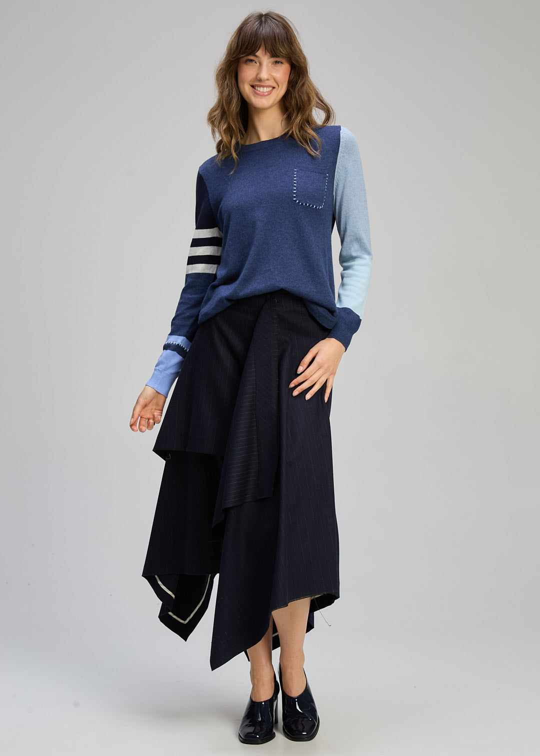 Zaket & Plover   "Pocket Detail" Jumper   -   Dark Denim   -   Sizes:    XL