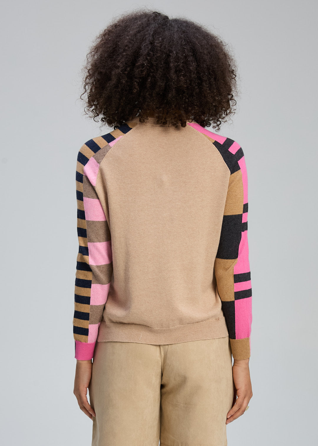 Zaket & Plover "Colour Block Jumper" - Oat- Sizes:  L