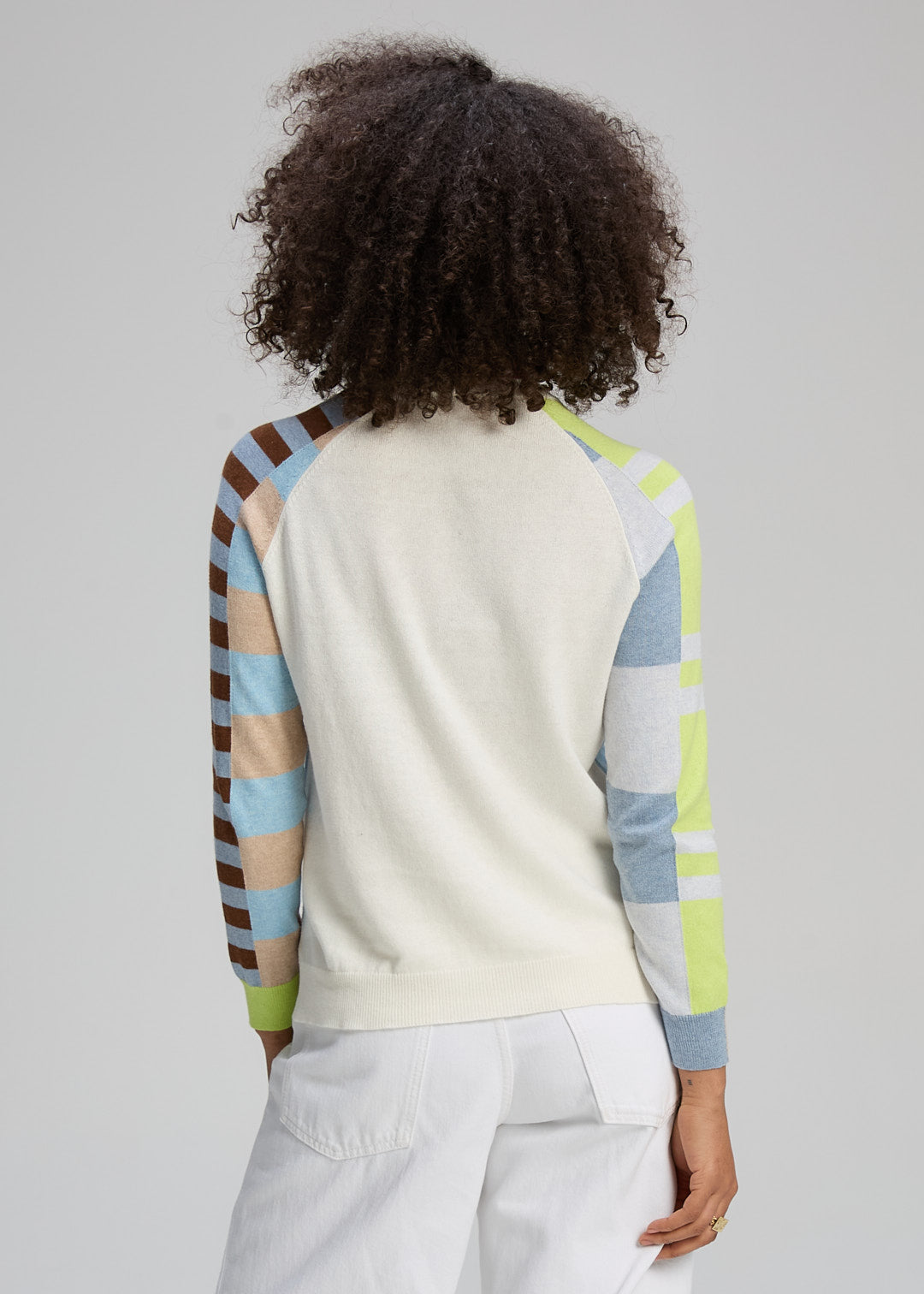 Zaket & Plover "Colour Block Jumper" - White - Sizes:   XL