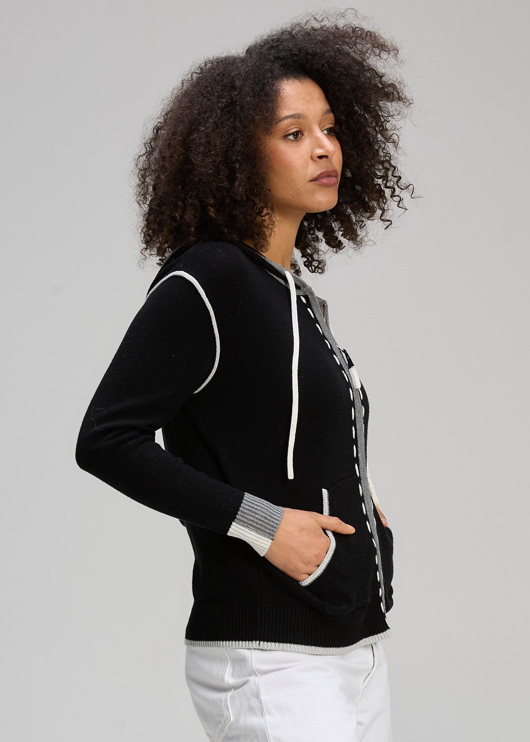 Zaket & Plover "Threaded Hoodie" - Black - Sizes:  S M L