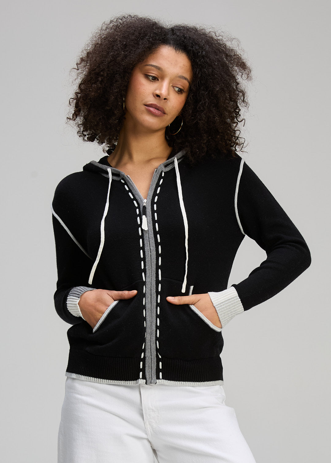 Zaket & Plover "Threaded Hoodie" - Black - Sizes:  S M L