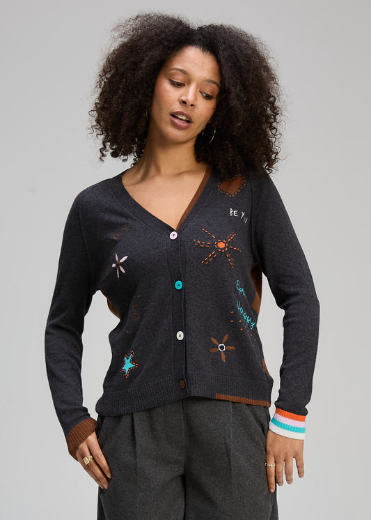 Zaket & Plover "Good Energy Cardi" - Charcoal - Sizes: XS S M L XL