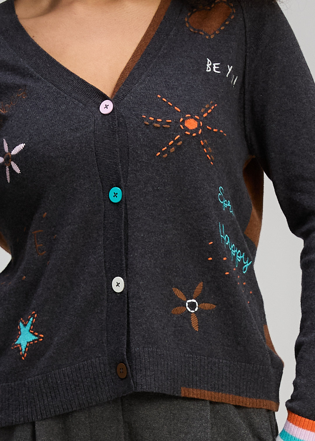 Zaket & Plover "Good Energy Cardi" - Charcoal - Sizes: XS S M L XL