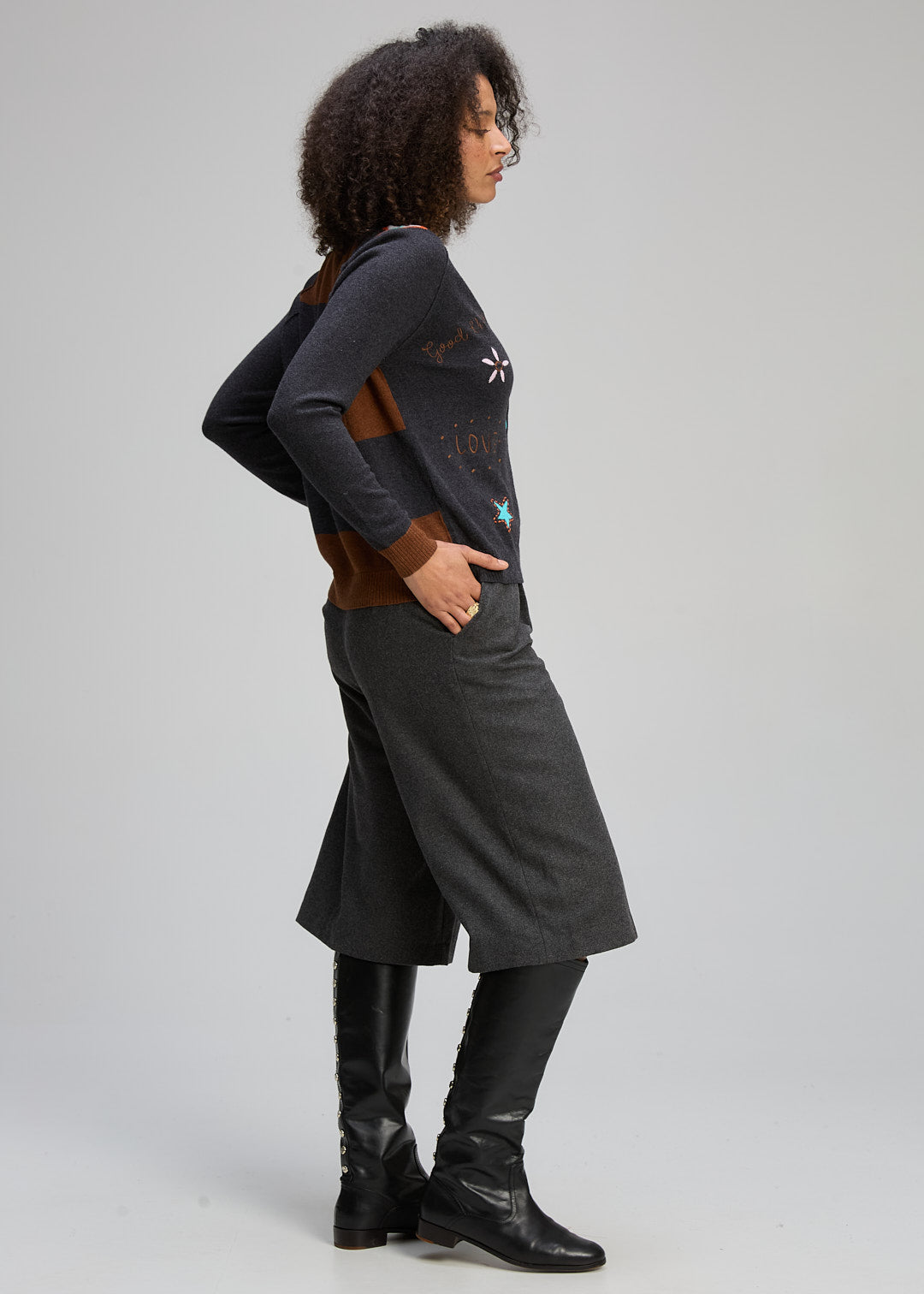 Zaket & Plover "Good Energy Cardi" - Charcoal - Sizes: XS S M L XL