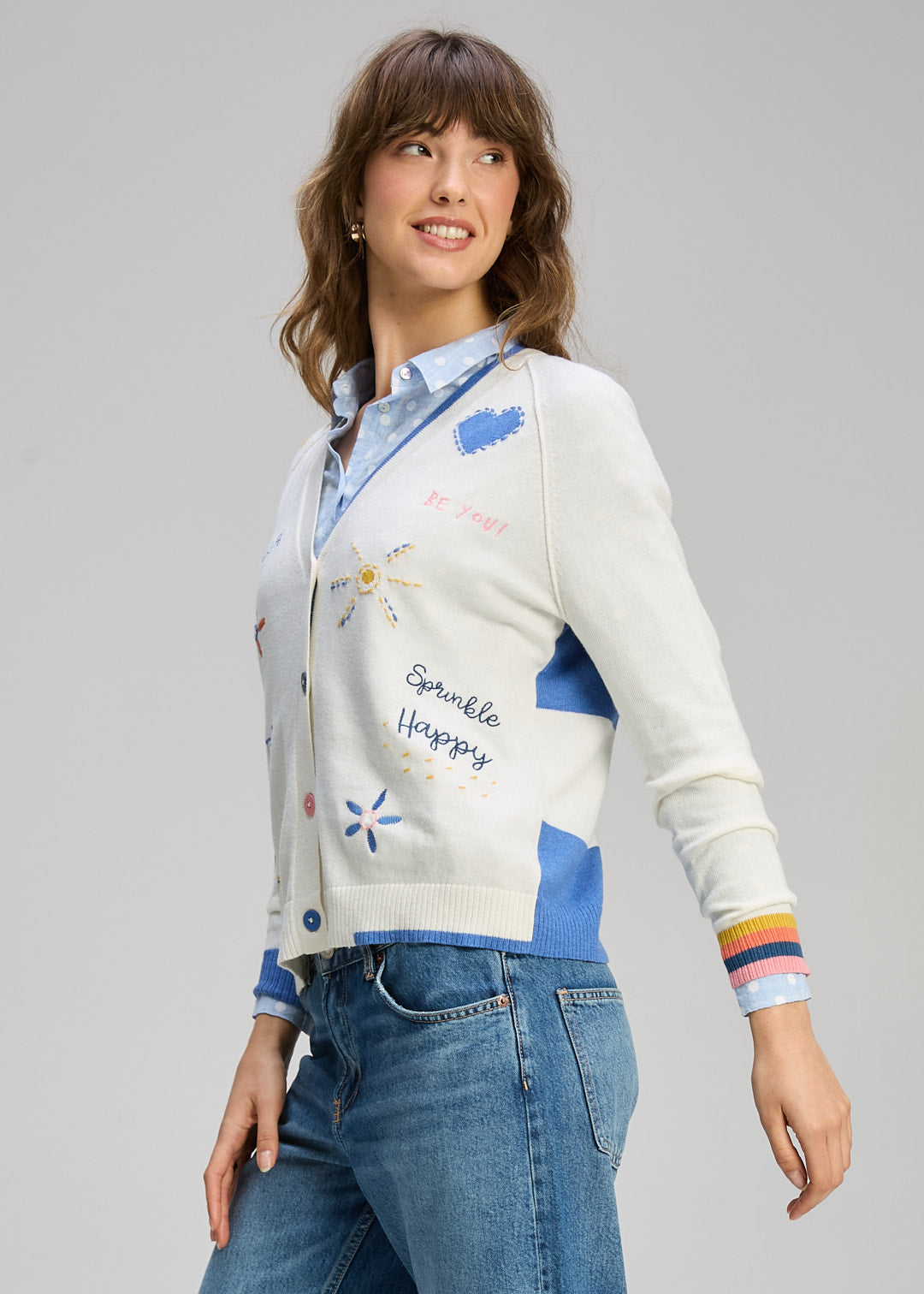 Zaket & Plover "Good Energy" Cardi - Winter White - Sizes: XS   L
