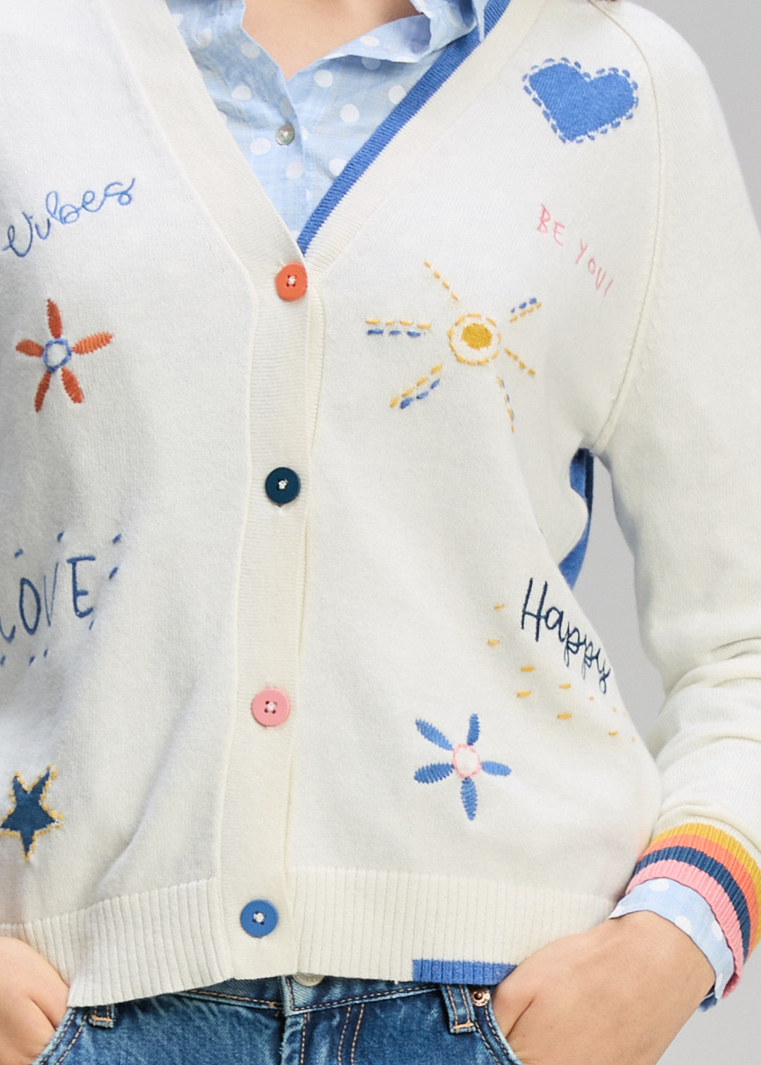 Zaket & Plover "Good Energy" Cardi - Winter White - Sizes: XS   L