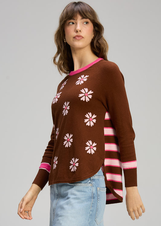 Zaket & Plover "Daisy Chain Sweater" - Chocolate - Sizes: XS S M  XL