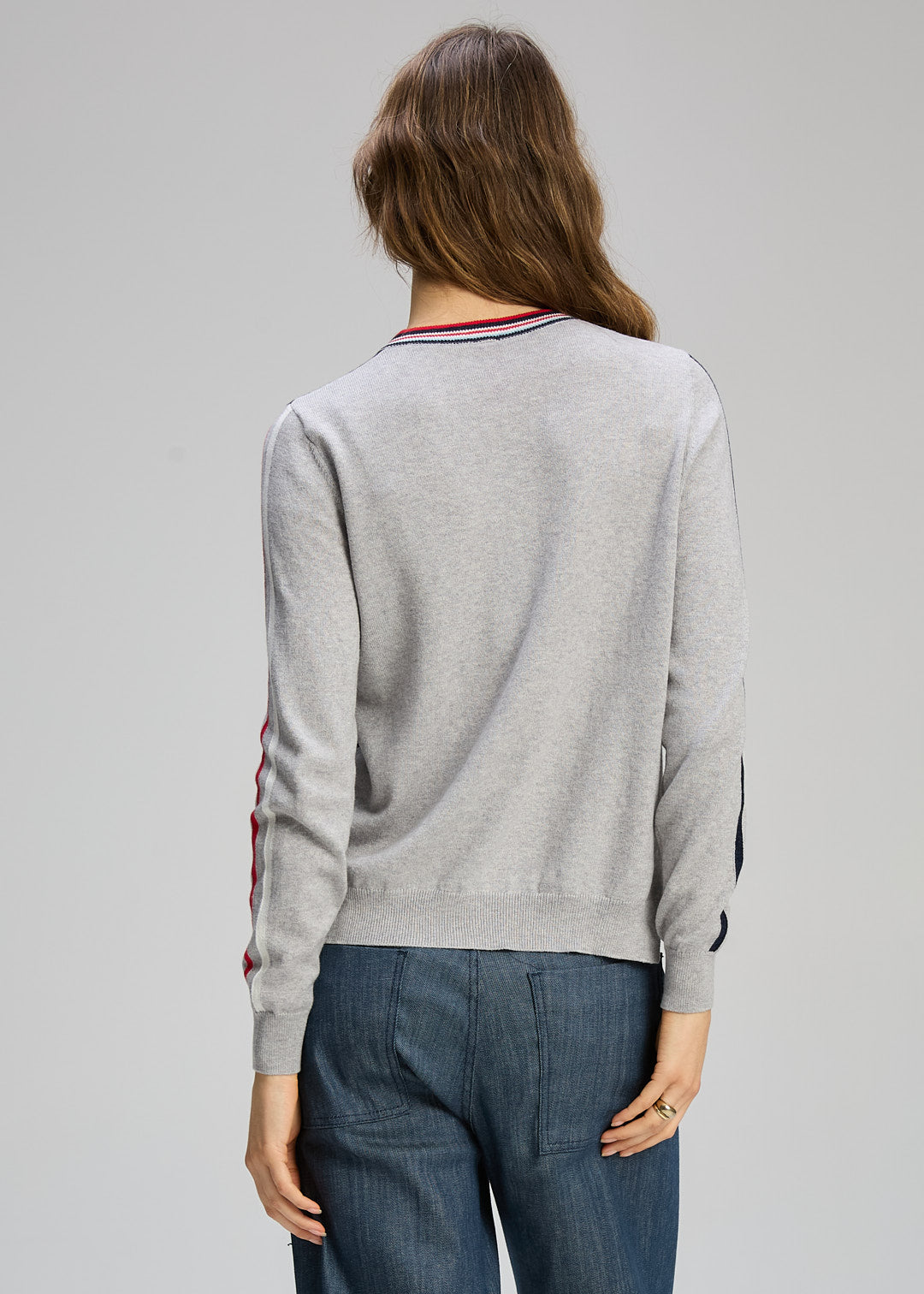 Zaket & Plover "Spot Zip Cardi" - Denim Marl/Silver - Sizes: S M L